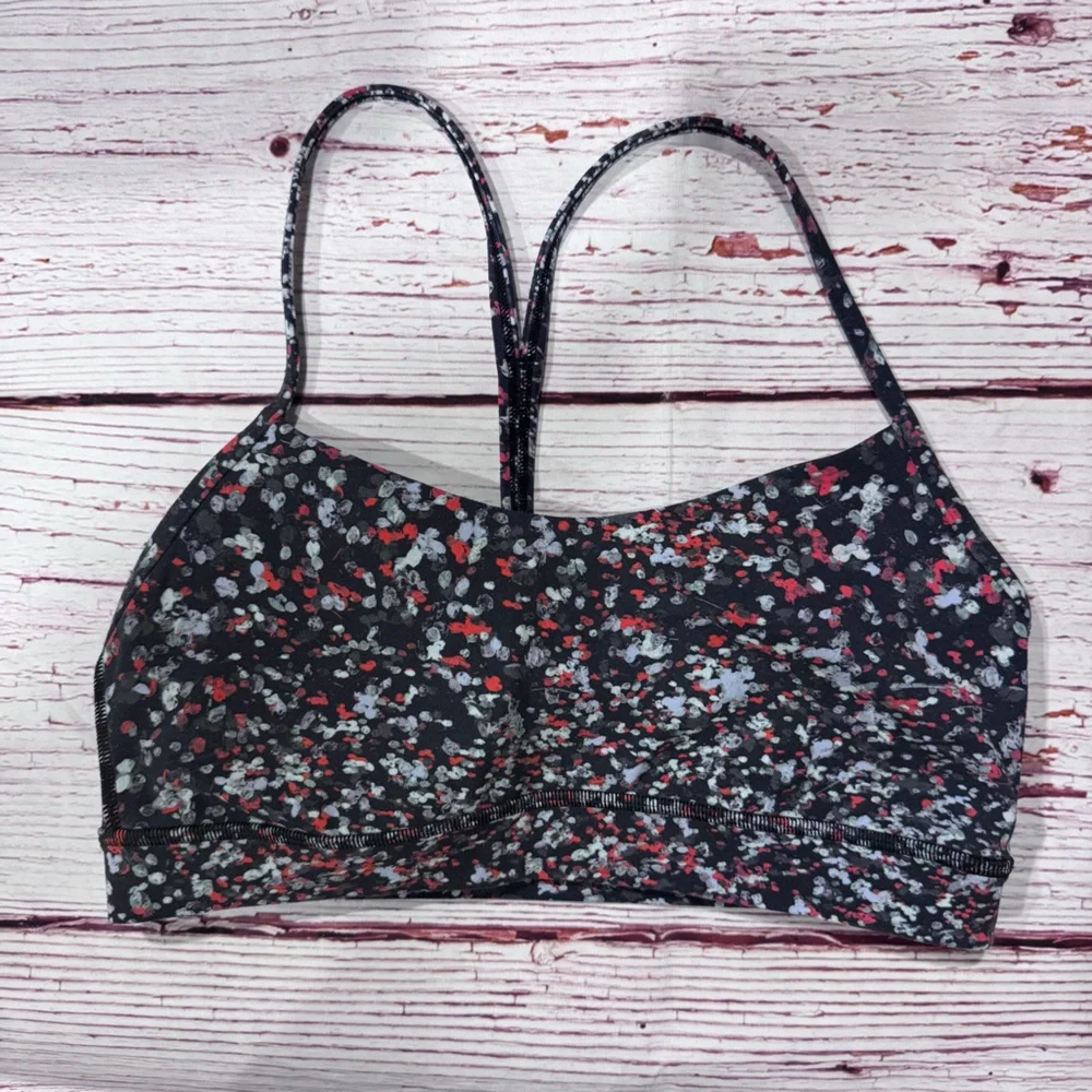 Lululemon Flow Y Bra Nulu Light Support, A–C Cups in Water Blossom Multi Sz 8